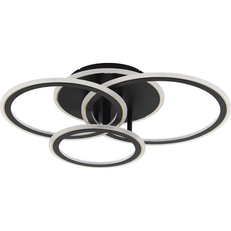 Plafoniera moderna nera 3 anelli LED 55W Lunar Zuma Line (1/2)