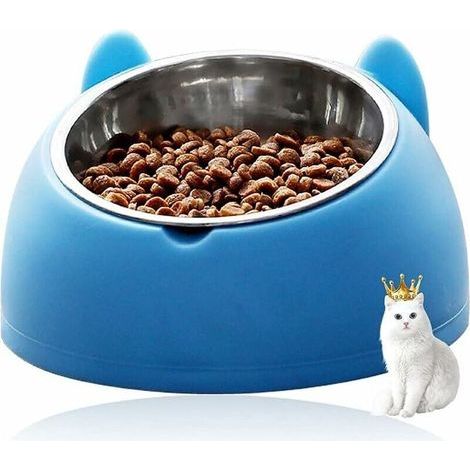Doppelt erhöhter Katzennapf, bis zu 15° neigbar, Anti-Erbrechen- und rutschfester Haustiernapf mit automatischem Wasserreservoir, geeignet für Katzen und Welpen (Napf B) (1/4)