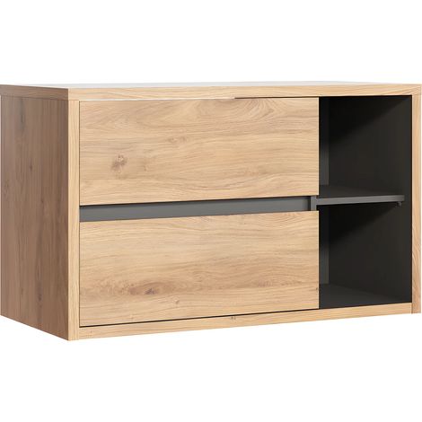 Meuble sous vasque suspendu coloris naturel - 100 cm - PURNAL (1/2)