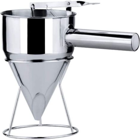 Imbuto per pasticceria in acciaio inox, imbuto a pistone in acciaio inox, dosatore per impasto con maniglia a griglia, foro da 8 mm (1200 ml) (1/4)