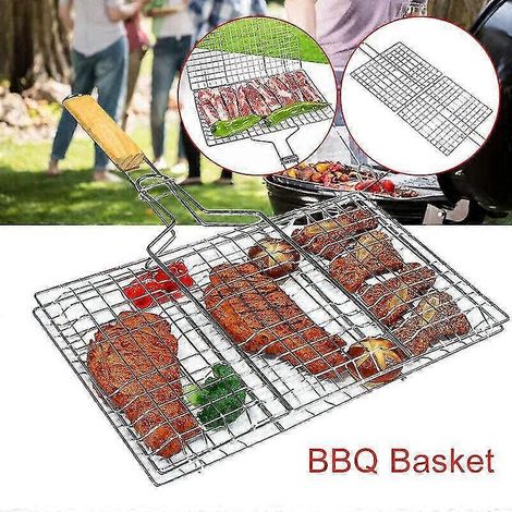 Panier/filet de barbecue pliable 4734 cm pour steaks, légumes, viande et poisson XD2458-171 (1/5)