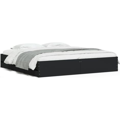 Maison Exclusive - Bettgestell mit Schubladen Schwarz 160x200 cm