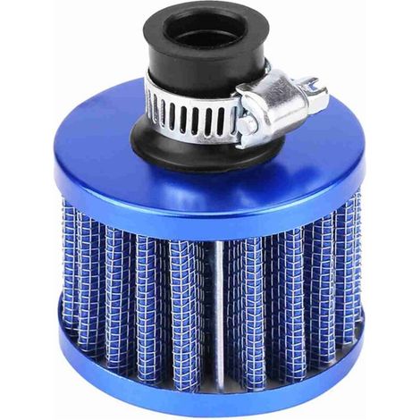 Kit de filtre d'admission d'air froid universel pour voiture de 12 mm, couvercle de ventilation de carter, reniflard bleu (1/5)
