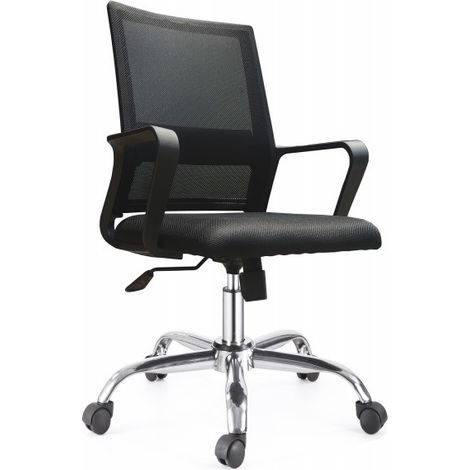 Sedia girevole da ufficio in tessuto grigio scuro con altezza regolabile e con braccioli
