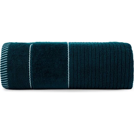 Asciugamano 50x90 Teo turchese 470g 100% cotone con velour (1/2)