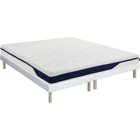 Set 180 x 200 cm rete letto imbottita + materasso in schiuma HD 7 zone e strato in gel memory foam sfoderabile sp.22cm - FAGANI di YSMÉE (1/5)