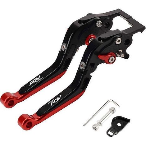 Applicable aux modèles HONDA Honda ADV150/160 : levier de frein modifié au guidon, klaxon réglable avec frein à main (noir et rouge). (1/5)