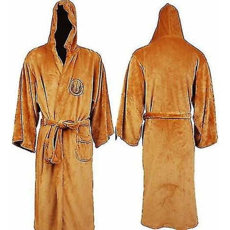 Peignoir Star Wars Jedi Sith à capuche, cadeau de Noël marron, taille M.