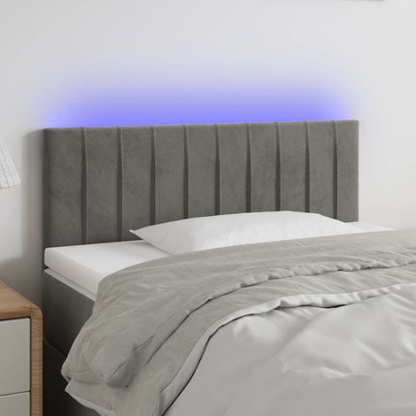 Tête de lit à LED - Design industriel - Pour Lit adulte - Gris clair 80x5x78/88 cm Velours Chic-398690 (1/5)