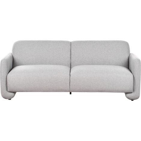 Sofá 3 plazas de tela tapicería de poliéster amplio respaldo con reposabrazos muebles de sala de estar retro gris Saland