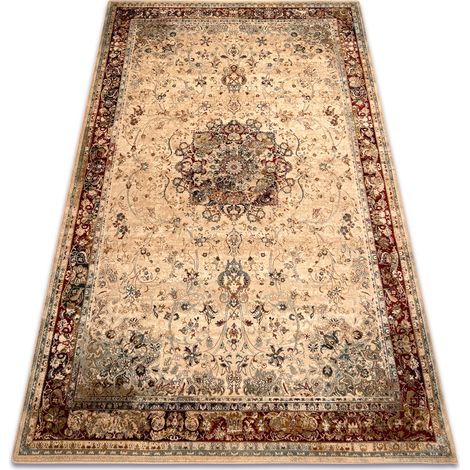 Wollteppich POLONIA KORDOBA25 Rosette, Rahmen hell rubin beige 300x400 cm