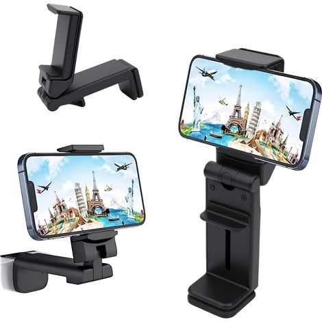 Reise-Handyhalterung – 1 Stück – Faltbar, ABS – 360° drehbar – Flugzeug, Zug, Büro – Universell für Handys mit 12–17,5 cm (4,7–6,9 Zoll) (1/5)