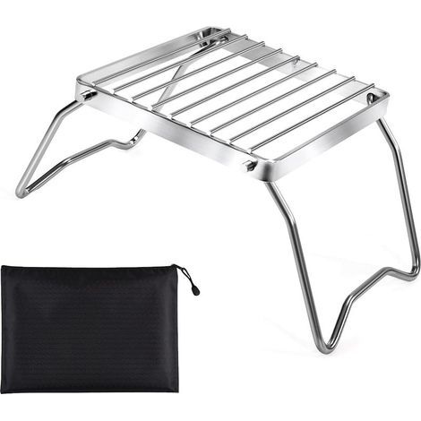 Grille de Barbecue Pliante Mini Grille de Feu de Camp en Acier Inoxydable Barbecue Grill avec Sac de Rangemen pour Barbecue en Plein Air Camping Pique Nique (1/5)