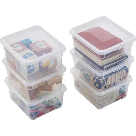 Clear Box, boîte de rangement plastique avec couvercle 2L, x6 (1/5)