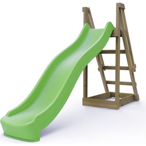 Wooden 8ft Freestanding Garden Slide - Light Green