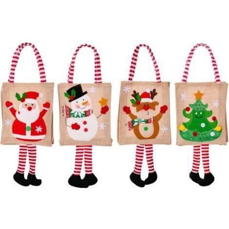 Sacs cadeaux - - 4 Pièces - Haute qualité - Réutilisables - Design Noël lumineux (1/4)