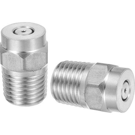 Lot de 2 buses de nettoyeur haute pression,embouts filetés en acier inoxydable,remplacement universel pour nettoyeur de châssis à eau,1/4" NPT mâle,orifice 040 degrés (1/5)
