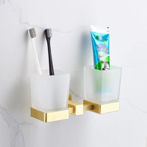 de porte serviettes de salle de bain en cuivre brossé doré (1/2)
