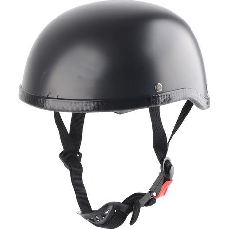 Casque de moto demi-jet rétro homme, noir mat (1/5)