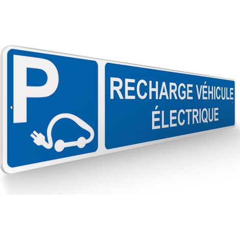 Panneau de signalisation pour parking · Emplacement Recharge Véhicule Electrique  -  48 x 10 cm (1/5)
