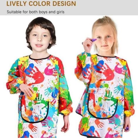 Tablier Peinture Enfant - Impermeable - Manches Longues - Poche Avant - 130 A 160 Cm (1/4)