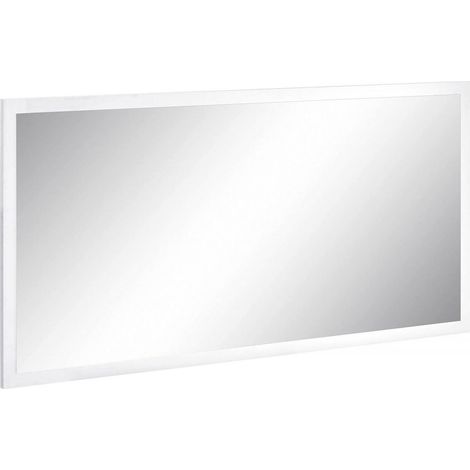 Dmora - Spiegel Dmara, Badezimmerspiegel, 100% Made in Italy, cm 120x2h60, glänzend weiß