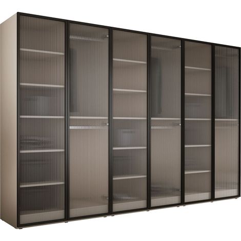 Armoire : Beige Sable / Verre Rainuré, 300 x 200 x 51 cm (1/5)