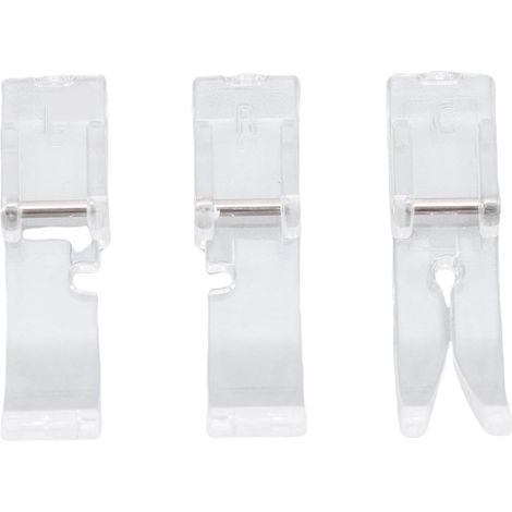 Ensemble de 3 Pieds de Presse Transparents pour Machine à Coudre, Pieds de Remplacement en Plastique Robuste 10mm, Pieds de Biche Clairs pour Couture de Précision, Idéal pour Pro (1/5)