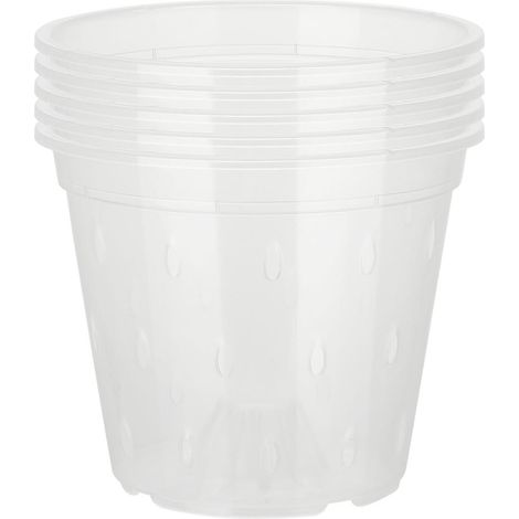 Maceta transparente para orquídeas con orificio de ventilación, de PP, transpirable, ligera, 11 cm (6 pulgadas), juego de 5, robusta, apta para uso en interiores y exteriores. (1/4)