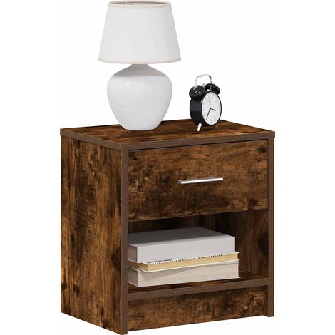 vidaXL Comodini 2 pz con Cassetto Rovere Fumo 39x28x41 cm