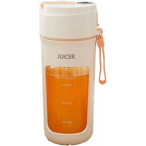 Presse-Agrumes Électrique Portable, Mixeur Multifonction, Extracteur de Fruits, Mixeur à Smoothies, 6 Lames, 1200 MAh, Orange (1/4)