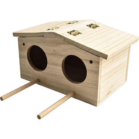 Nichoir en pour bois de Platane 23cm pour Mésanges Nichoir en  pour bois de platane , taille 23cm, pour idéal mésanges, conception ventilée, sûr pour oiseaux (1/5)