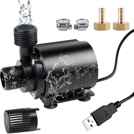 Mini-USB-Wasserpumpe 500 l/h 4 W für Aquarien – Ultraleise Tauchpumpe mit 1,8 m Kabel und 2 Messingdüsen (1/5)