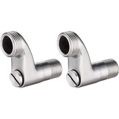 Raccord S-Connecteur long en Acier Inoxydable pour robinet de douche avec vanne d'arrêt Accessoires de robinet, 2 pièces