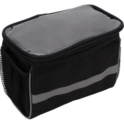 Schwarze Lenkertasche für Fahrräder, Rahmentasche vorne, Fahrradkorb, Tasche für Mountainbikes. (1/5)