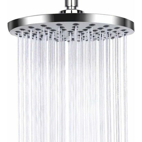 Pommeau de Douche Anti-Calcaire 20 cm en Acier Inoxydable Effet Pluie Pression Optimisée Même Faible Installation Facile G1/2 (1/5)