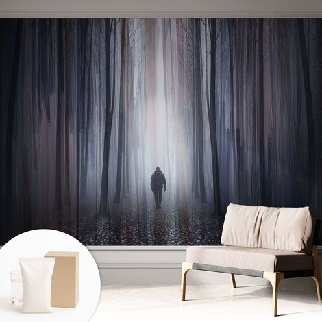 Tapete Vliestapete mit Kleber - Fototapete mit Motiv - Wandtapete modern - Wandgestaltung Waldstille 312x219 cm (1/5)