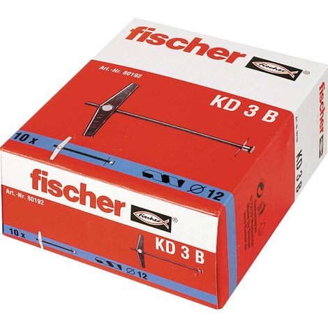 Tassello con alette di ancoraggio Fischer KD 3 B 95 mm 12 mm 080192 10 pz.