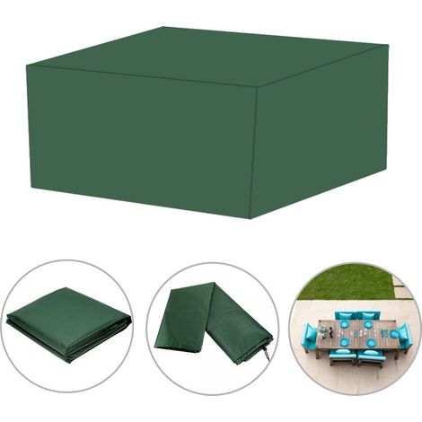 Gartenmöbelabdeckung, Regenschutz, wasserdichter Sonnenschutz für den Garten, Staubschutz für Tisch und Stühle, Oxford-Gewebe mit UV-Schutz, rechteckig – 213 x 132 x 74 cm, grün, 1 (1/5)