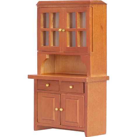 Armoire de maison de poupée 1:12 en bois, meuble de cuisine miniature décoratif accessoire marron (1/5)