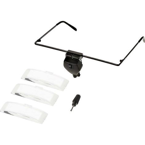 Lunettes de réparation de montres à verre unique, loupe grossissante 1,5x, 2,5x, 3,5x avec éclairage LED (1/4)