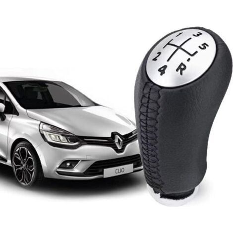 Pommeau de Vitesse Clio 3 – EN CUIR - Levier de Vitesse 5 Vitesses pour Laguna / Megane 2 / Clio 4 / Scenic / Kangoo