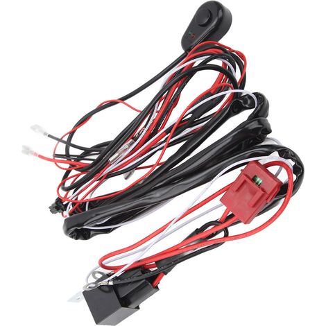 Faisceau de câblage de commutation Noir Imperméable Fiable Protection contre les surtensions Faisceau de câblage pour feux de travail LED Universel pour voitures (1/5)
