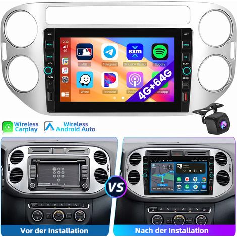 8" Android 15 Autoradio CarPlay Pour VW Tiguan 2007-2016 GPS WiFi BT Type-C 2+32G CAM