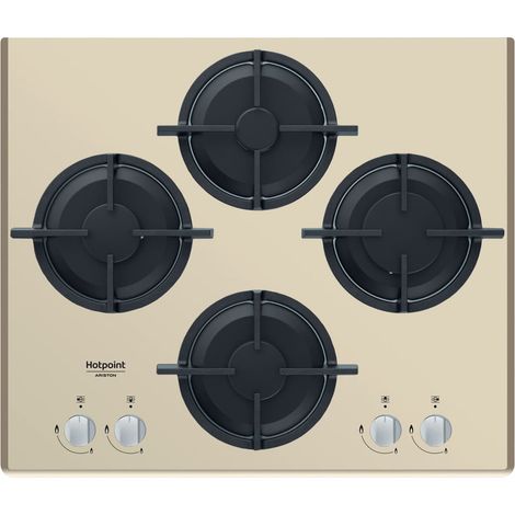 Hotpoint Ariston – Table de cuisson à gaz 4 foyers – Largeur 60 cm – Plaque avec hotte intégrée – Pour cuisson professionnelle