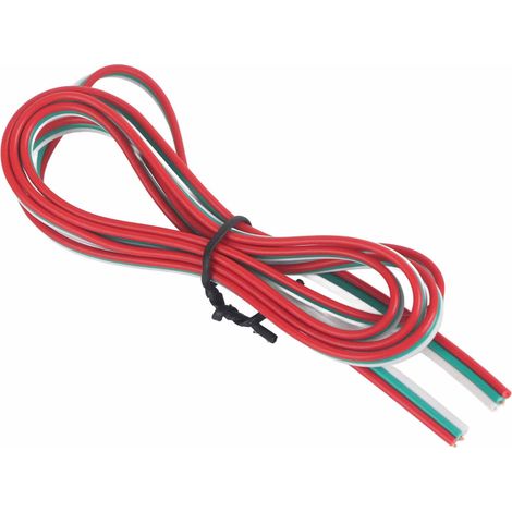 Câble d'extension 22 AWG 0,3mm² 3 broches cuivre pur rouge et vert, découpable 24AWG fil (1/3)