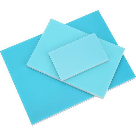 Bloc de gravure pour tampon en caoutchouc à trois couches, bloc de caoutchouc PVC, bleu, blanc et bleu. (1/4)