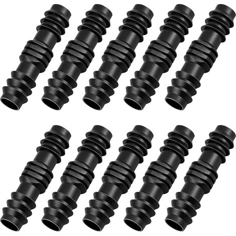 10er-Pack Schlauchverbinder, schwarze Kunststofffittings, geeignet für Gartenschläuche zur Tropfbewässerung, robust und langlebig (1/5)