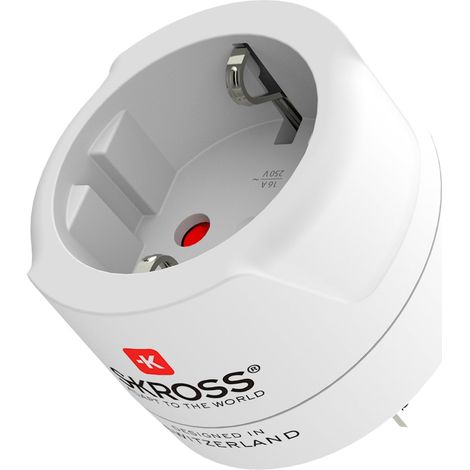 Adaptador de enchufe de la UE a EE. UU. con conexión a tierra, para uso en varios países