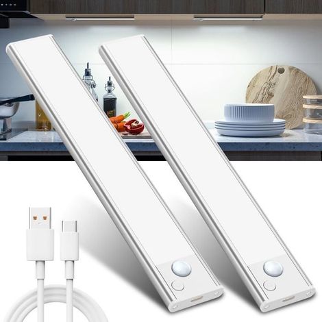 Lampe LED Rechargeable Cuisine Reglette: Sans Fil Mouvement Detecteur Lumiere Interieur Sous Meuble Placard Eclairage Lumière Barre (1/4)